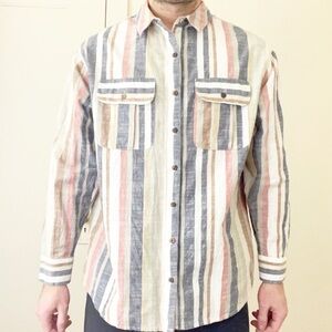 Urban Outfitters Men’s Woven Stripe Button Down Shirt Size Medium